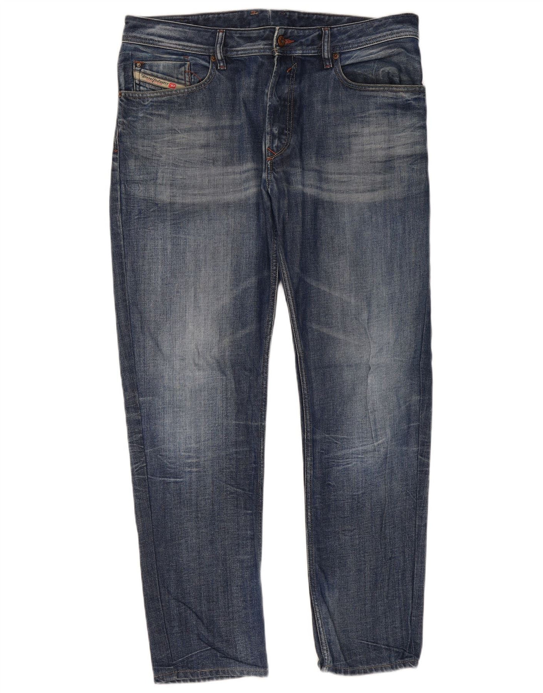 Мужские прямые джинсы Diesel W36 L31 синие, хлопок