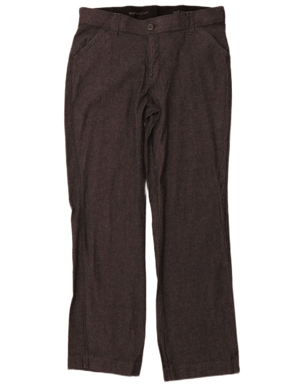 Женские прямые повседневные брюки LEE США 12, большие W32 L31, серые с узором «елочка»