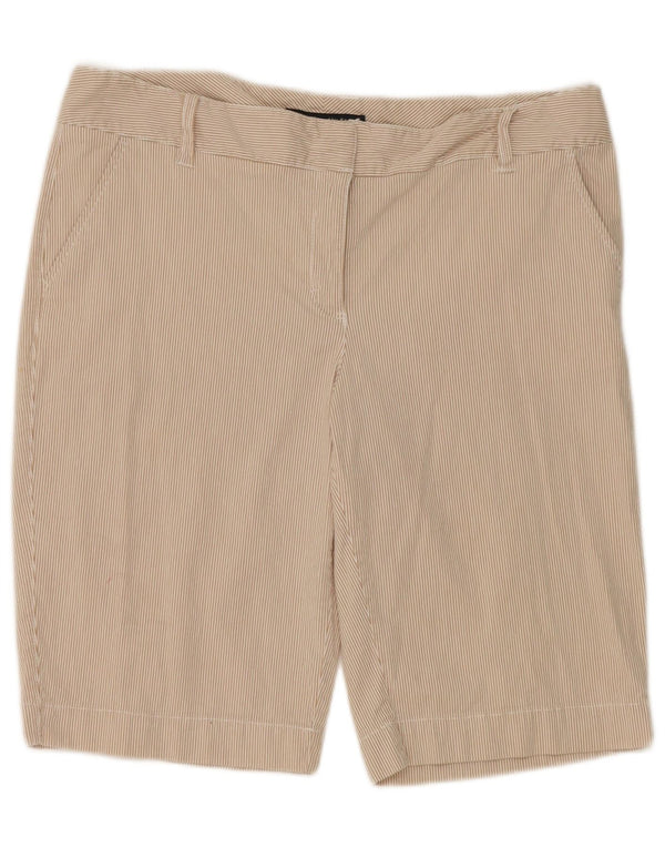 Tommy Hilfiger Womens Chino Shorts US 14 XL W36 Beige Pinstripe Cotton
