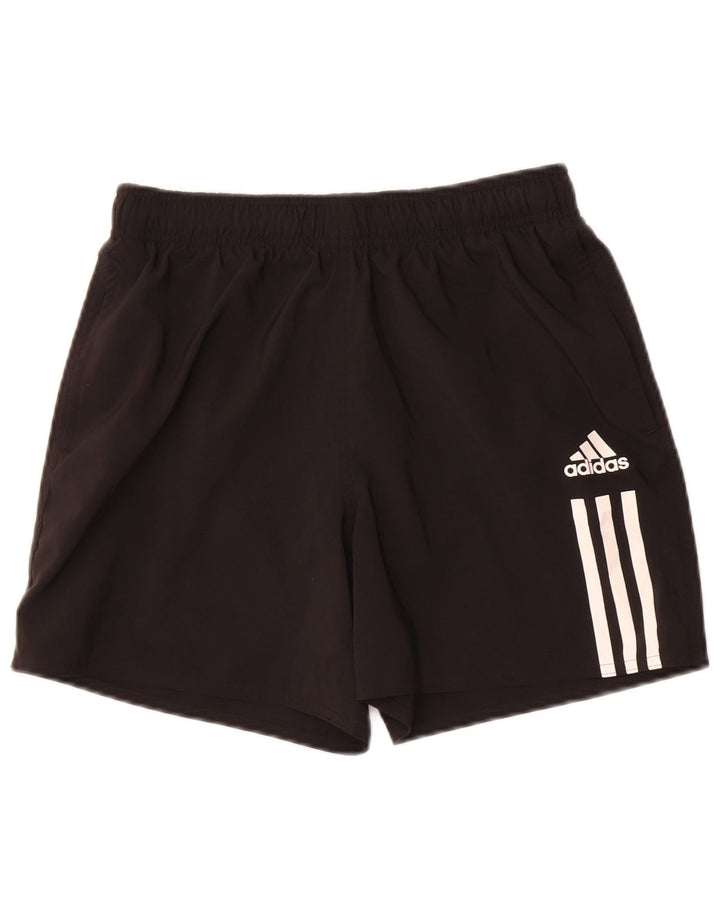 Мужские спортивные шорты Adidas среднего размера из полиэстера черного цвета