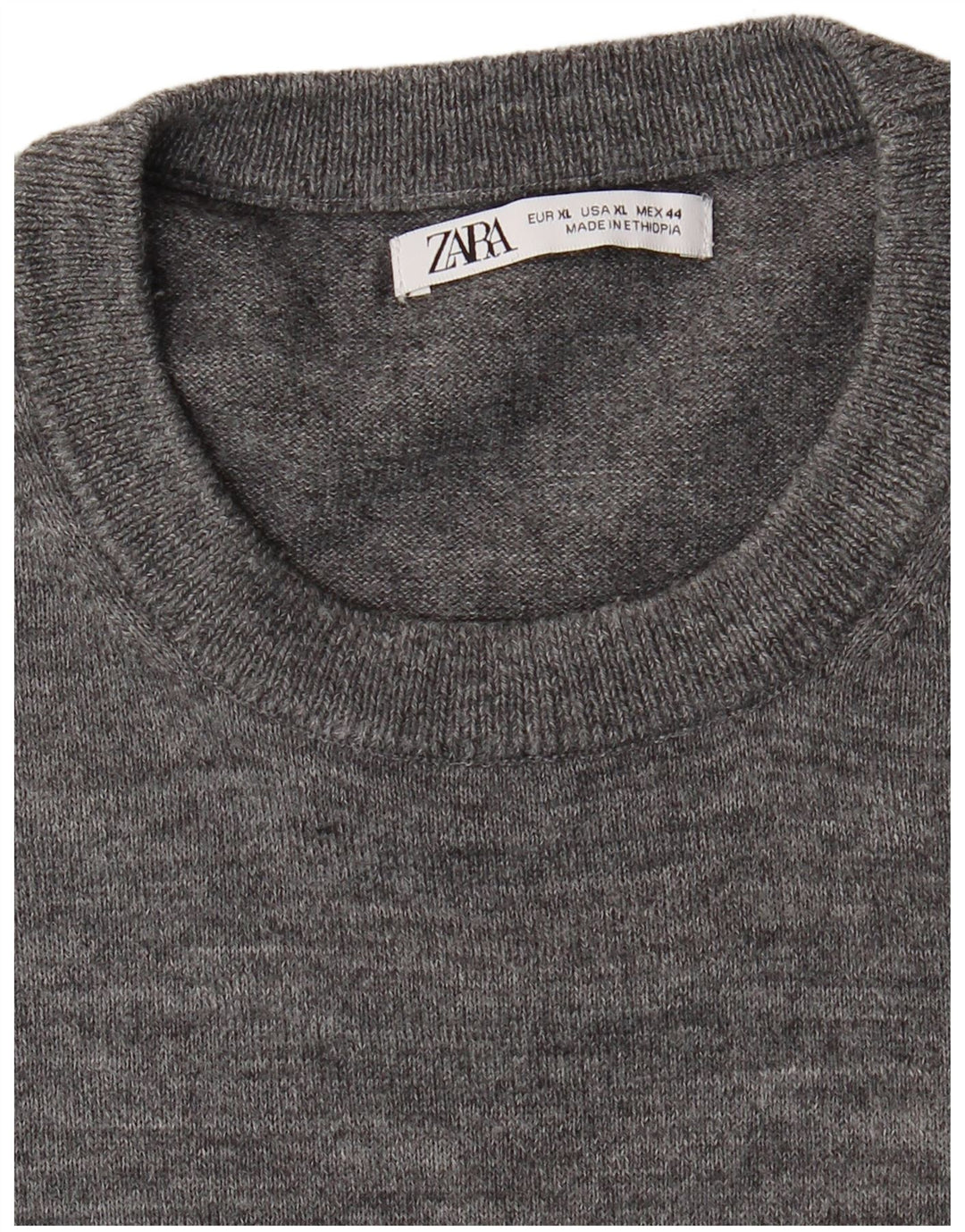 Мужской джемпер с круглым вырезом Zara XL, серый