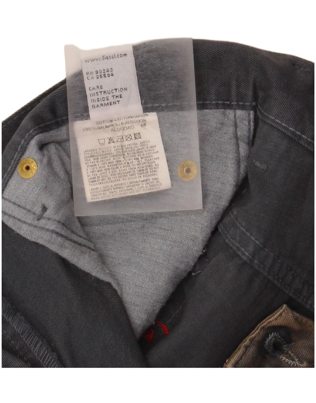 Мужские повседневные брюки DIESEL Bootcut W32 L32, бежевые, хлопковые с принтом тай-дай