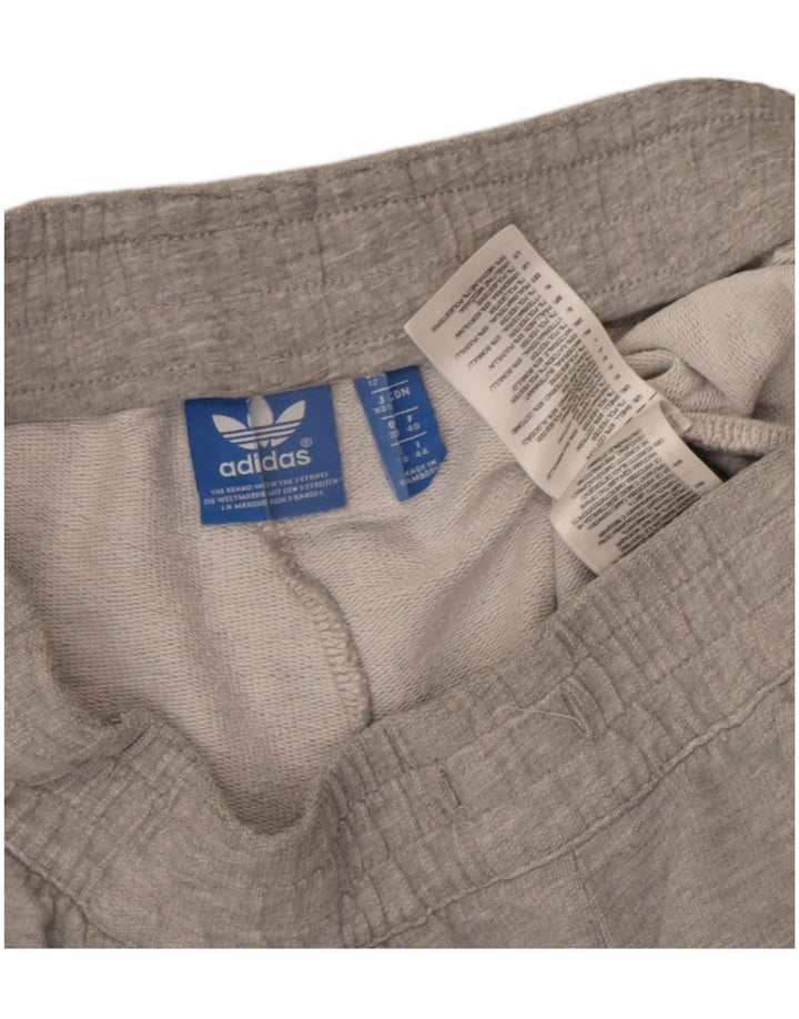 Женские спортивные шорты Adidas UK 12, хлопок среднего серого цвета