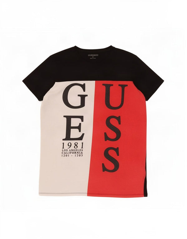 Футболка Guess с рисунком для мальчиков, топ 15–16 лет, черный хлопок