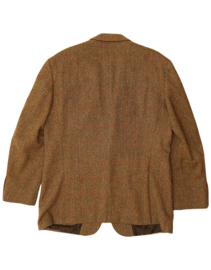 Мужской пиджак с 2 пуговицами HUGO BOSS EU 56 3XL, коричневый в клетку, новая шерсть