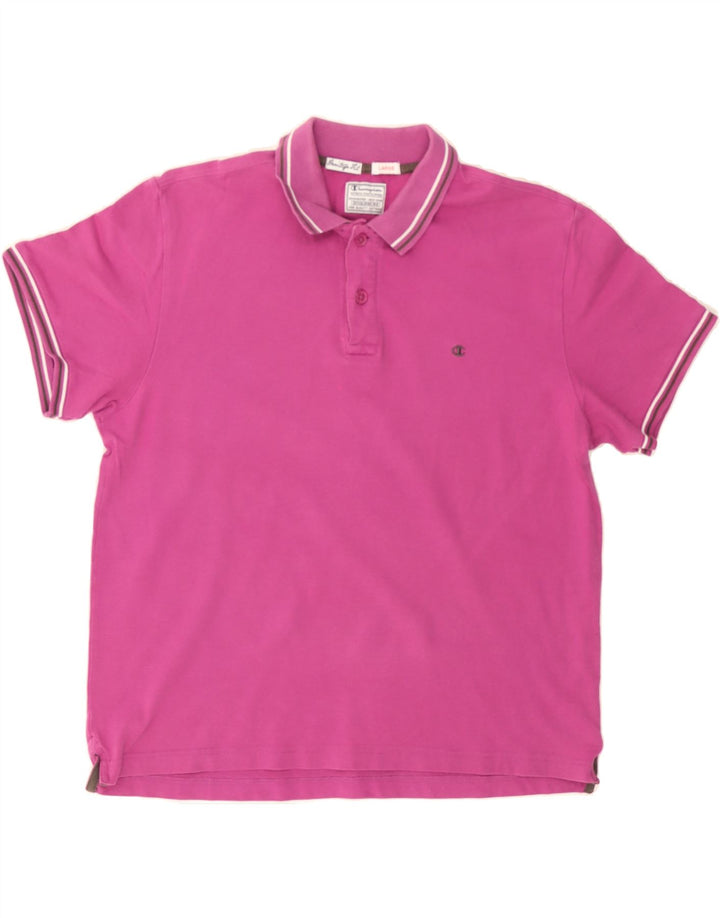 CHAMPION Mens Herritage Fit Polo Shirt Large Pink Vintage Champion and Second-Hand Champion from Messina Hembry 