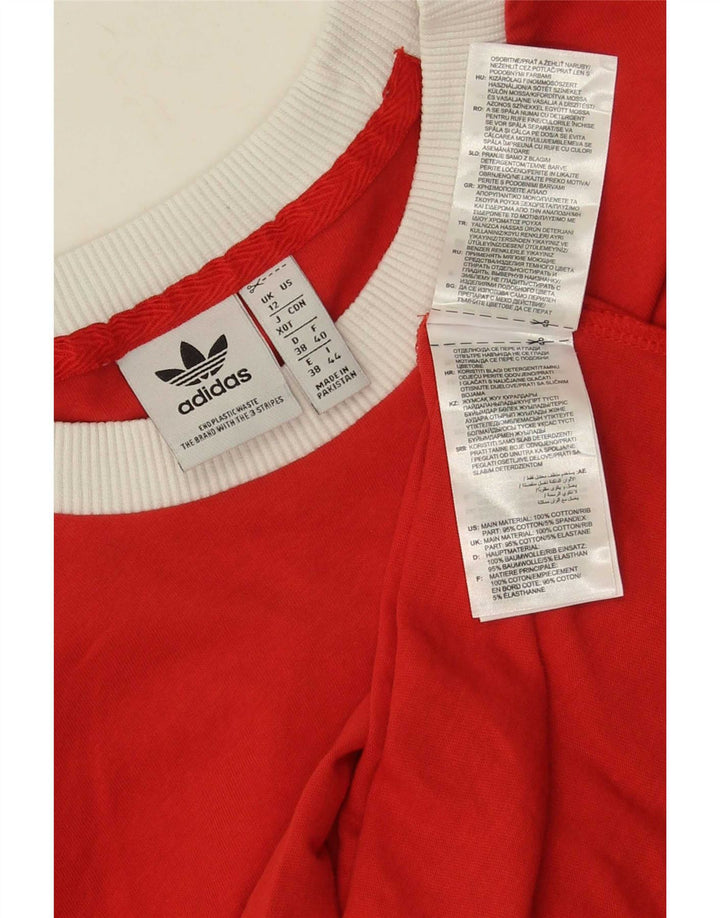 Женская футболка Adidas Top UK 12, средний красный хлопок, красный