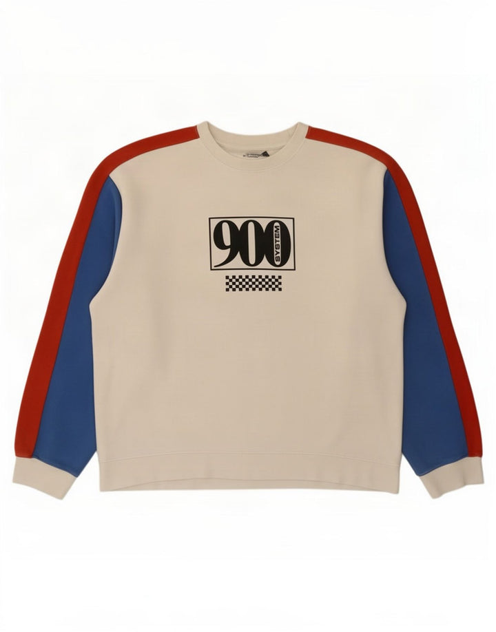 Мужской свитшот с рисунком Topman, большой белый, с цветными блоками