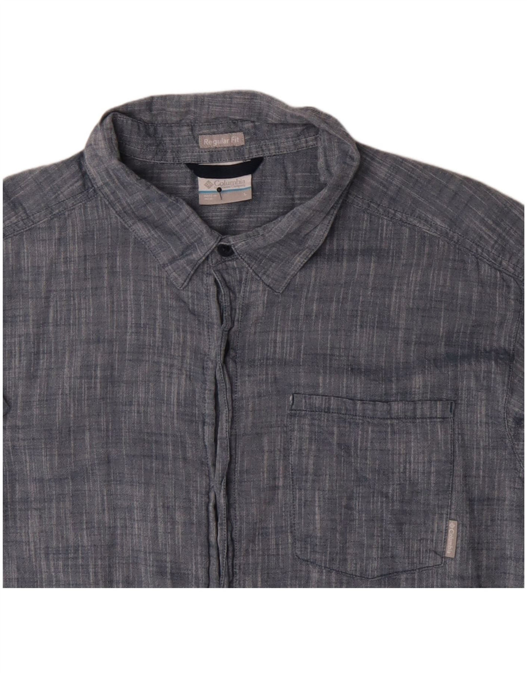 Мужская рубашка стандартного кроя с короткими рукавами Columbia, большая синяя хлопковая рубашка