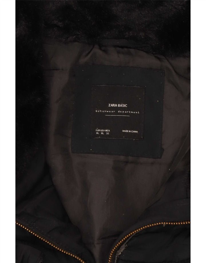 Женская стеганая куртка Zara UK 18 XL, черный полиэстер