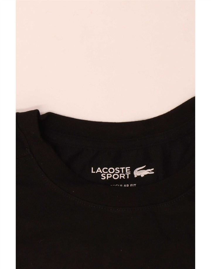 Lacoste Мужская футболка обычного кроя, большой черный хлопковый топ