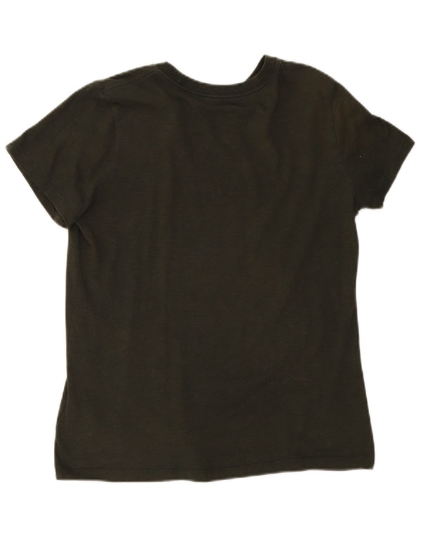 Женская футболка Nike Dri Fit с графическим рисунком Top UK 12, средний цвет хаки, хлопок