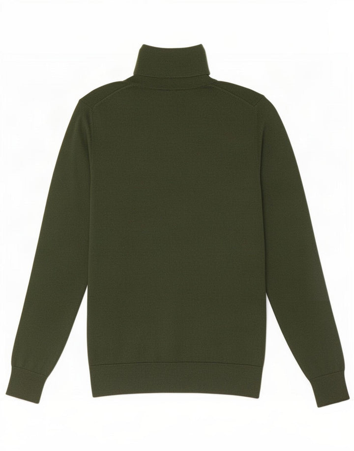 Женский джемпер с высоким воротником Massimo Dutti UK 12, средний зеленый шелк