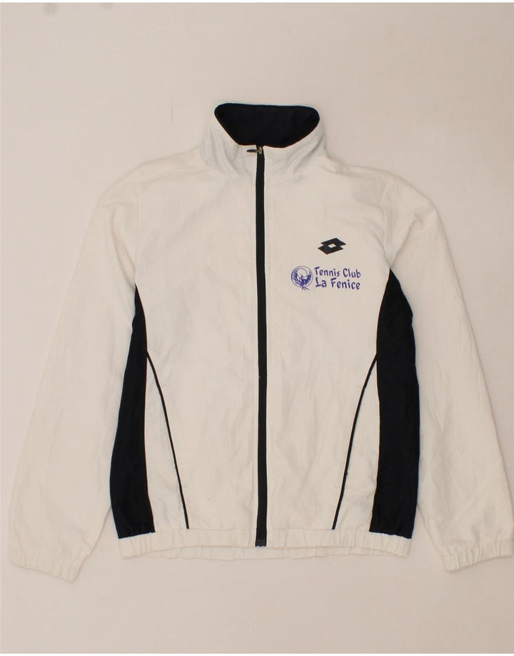 LOTTO Womens Tracksuit Top Jacket UK 14 Large White Colourblock Vintage Lotto and Second-Hand Lotto from Messina Hembry 