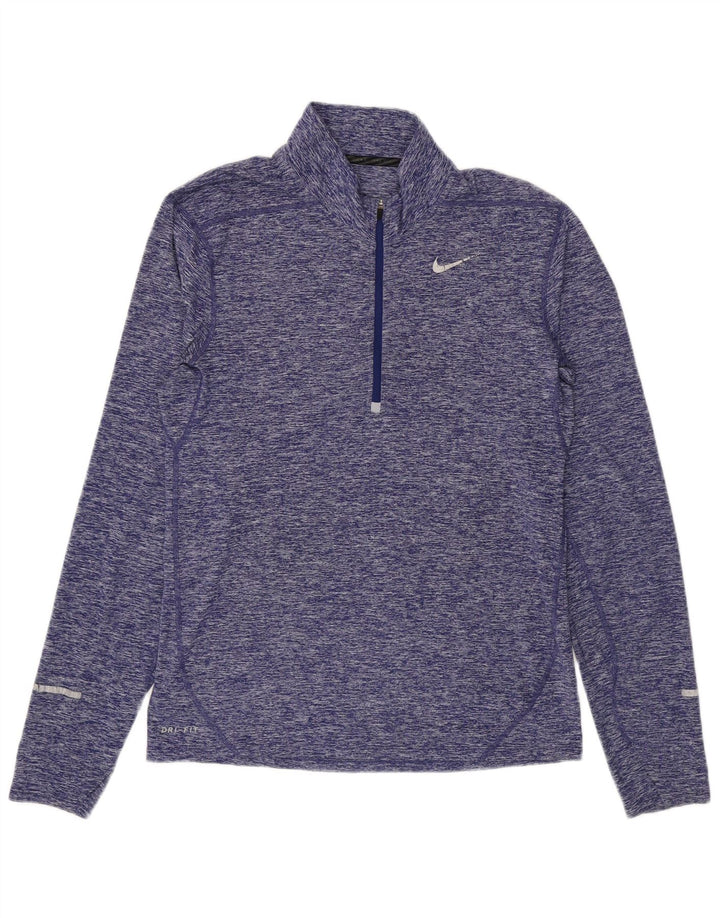 Мужской пуловер с воротником на молнии Nike Dri Fit, маленький фиолетовый в крапинку