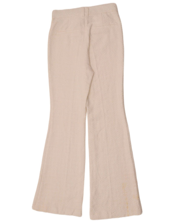 Женские повседневные брюки-клеш Zara, маленькие W26 L32, белый хлопок
