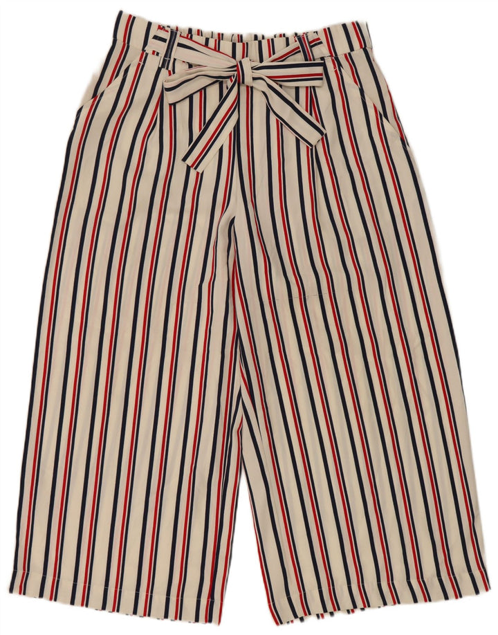Женские капри Zara большие W34 L22 в белую полоску