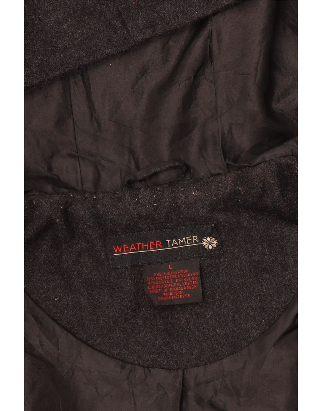 ВИНТАЖНАЯ женская дафлкот с капюшоном UK 16, большая серая шерсть