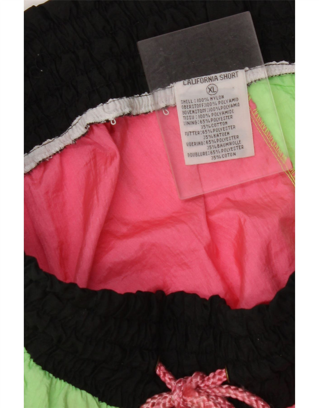 ВИНТАЖНЫЕ женские шорты для плавания с рисунком, Великобритания, 18 XL, розовые, нейлоновые с цветными блоками