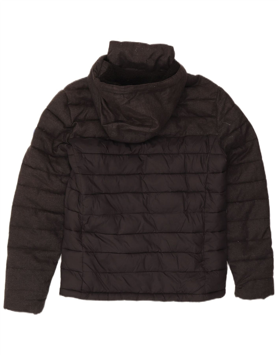 Мужская утепленная куртка с капюшоном Superdry UK 36, маленький серый полиэстер