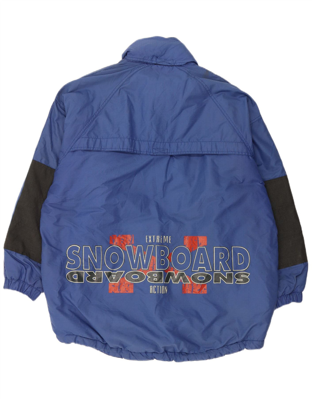 Винтажная мужская лыжная куртка с графическим рисунком UK 42 XL, синяя из полиамида