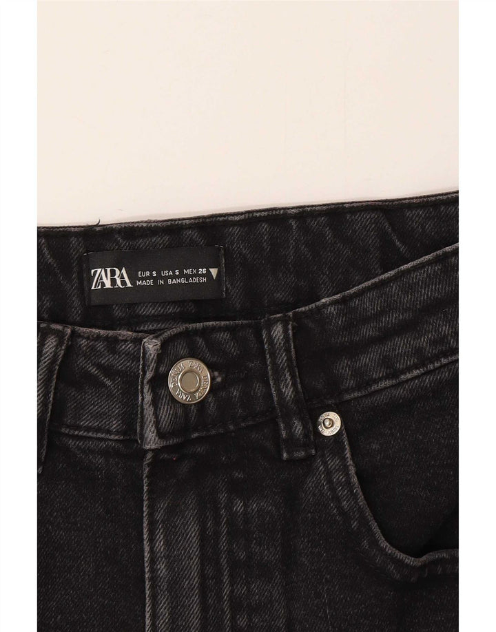 Женская мини-юбка джинсовая Zara, маленькая, W26, серая, хлопок