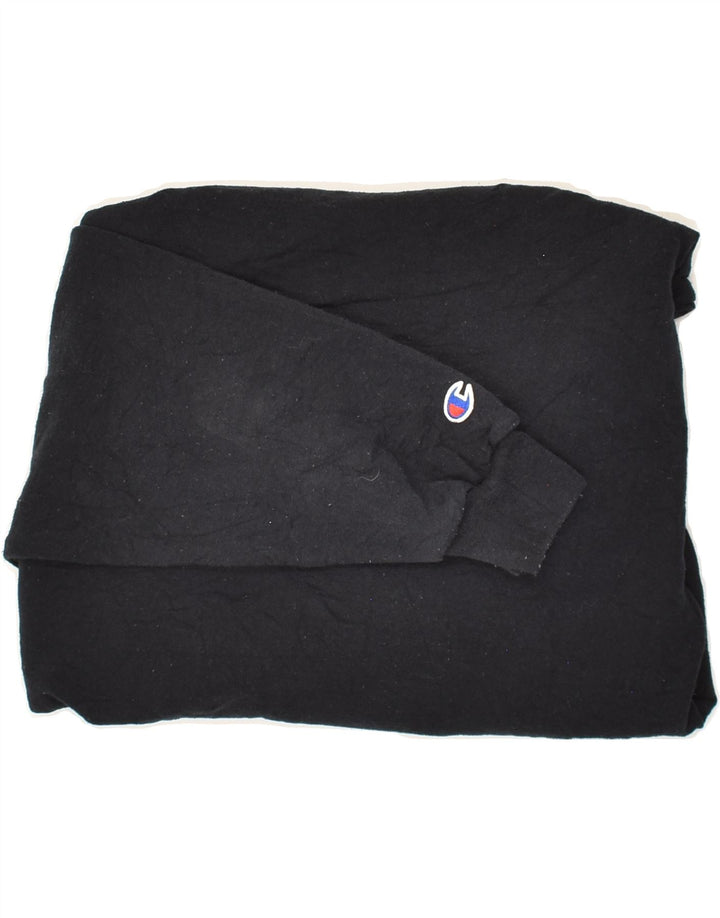 CHAMPION Mens Graphic Hoodie Jumper Medium Black Cotton Vintage Champion and Second-Hand Champion from Messina Hembry 