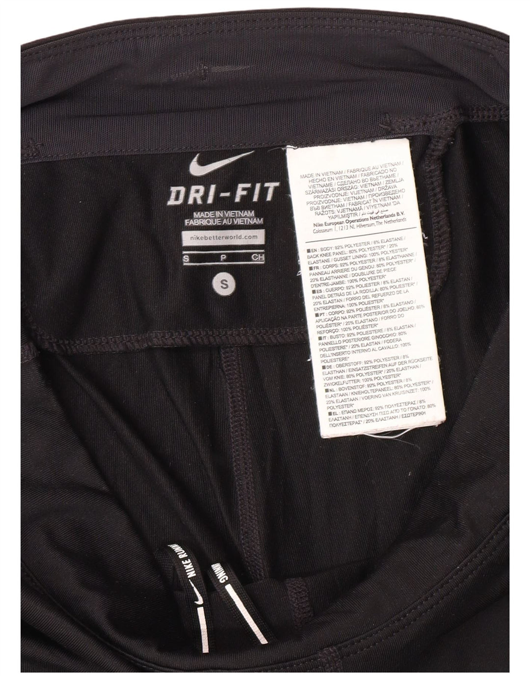 Женские капри Nike Dri Fit UK 10, маленькие черные спортивные леггинсы из полиэстера