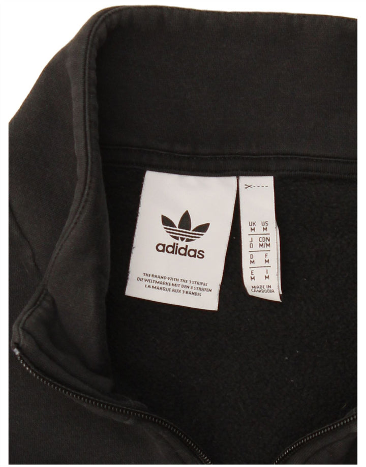 Мужской свитшот на молнии с рисунком Adidas, черный хлопковый джемпер среднего размера