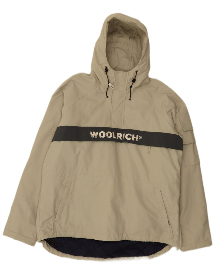 Мужская куртка-анорак Woolrich с капюшоном UK 38, средний хаки, цветной блок