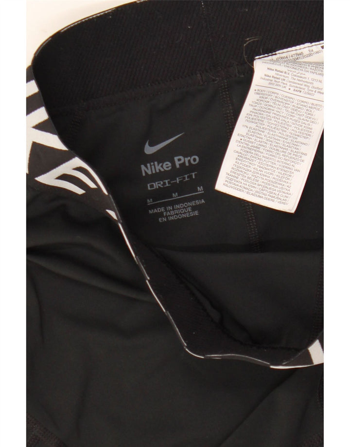Женские спортивные шорты Nike Dri Fit с графическим рисунком UK 12, средний черный полиэстер