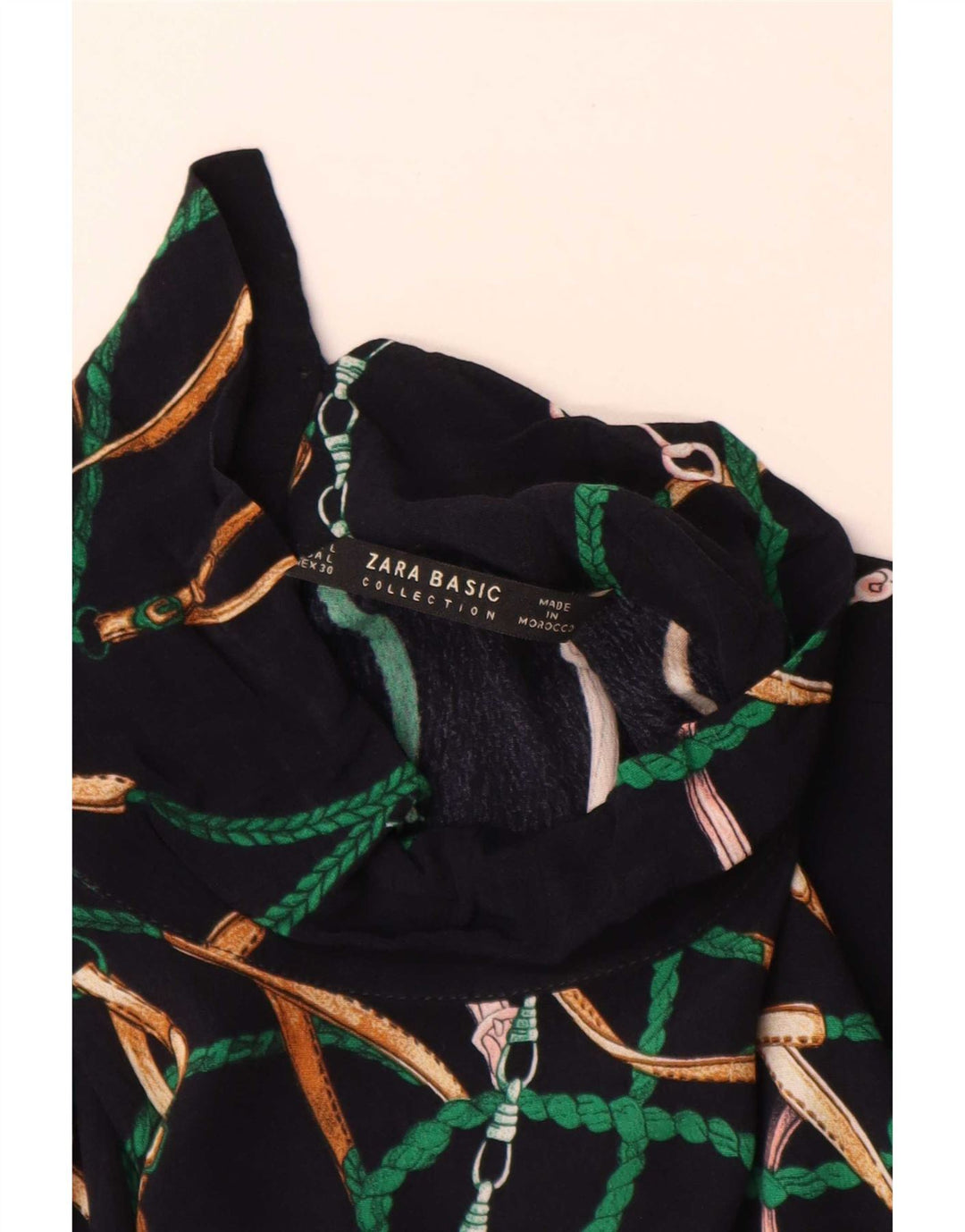 Женское многоярусное платье Zara с абстрактным узором и длинными рукавами, Великобритания 16, большое темно-синее