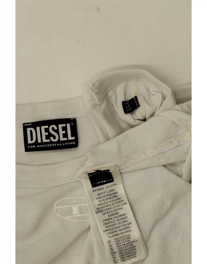 Мужской топ Diesel с длинным рукавом и рисунком, 2XL, белый хлопок