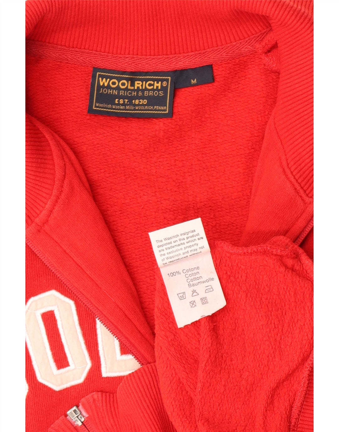 Женский спортивный костюм Woolrich с графическим рисунком, хлопковая верхняя куртка UK 12, средний красный цвет