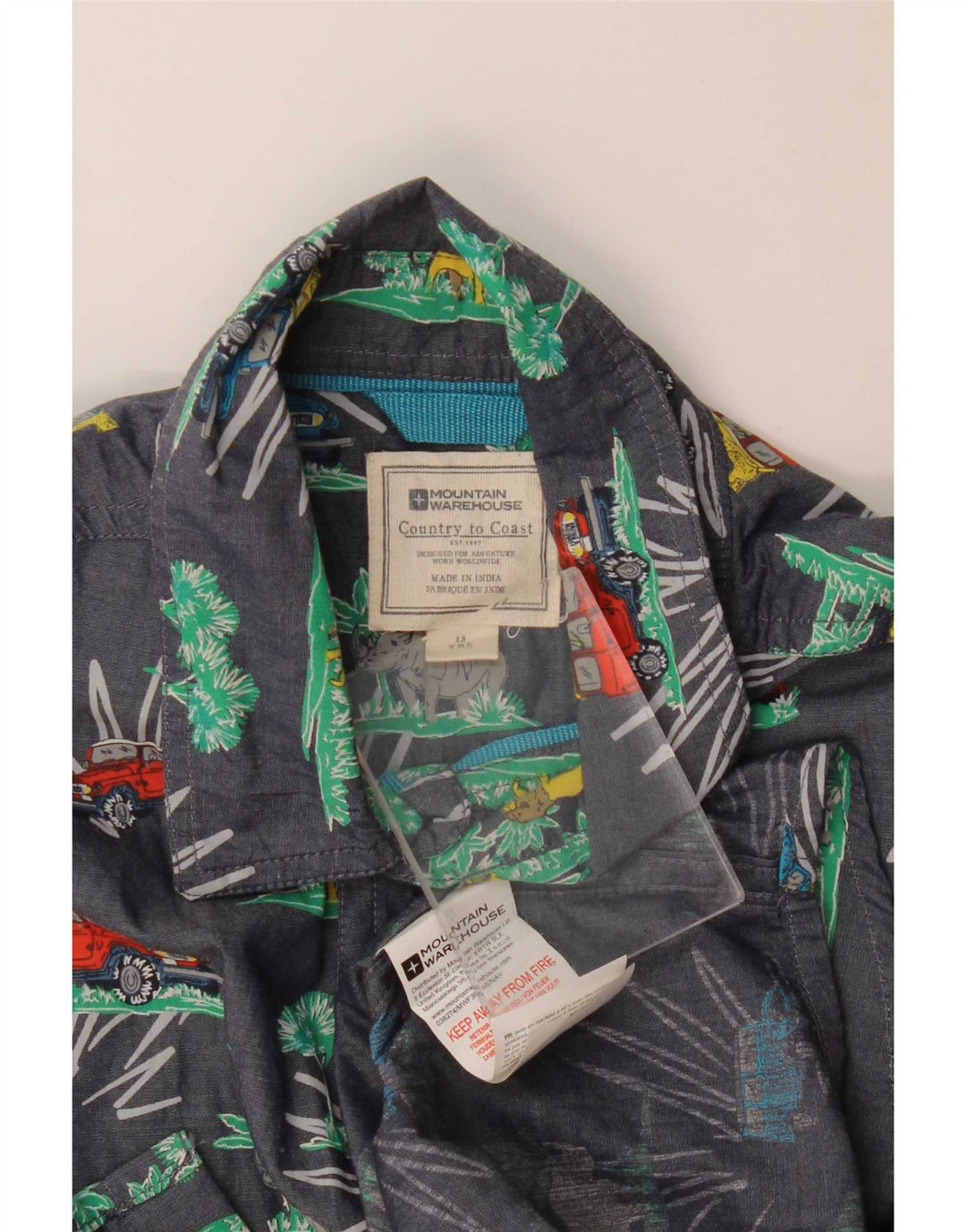 Рубашка Mountain Warehouse для мальчиков с абстрактным узором, 12–13 лет, темно-синяя