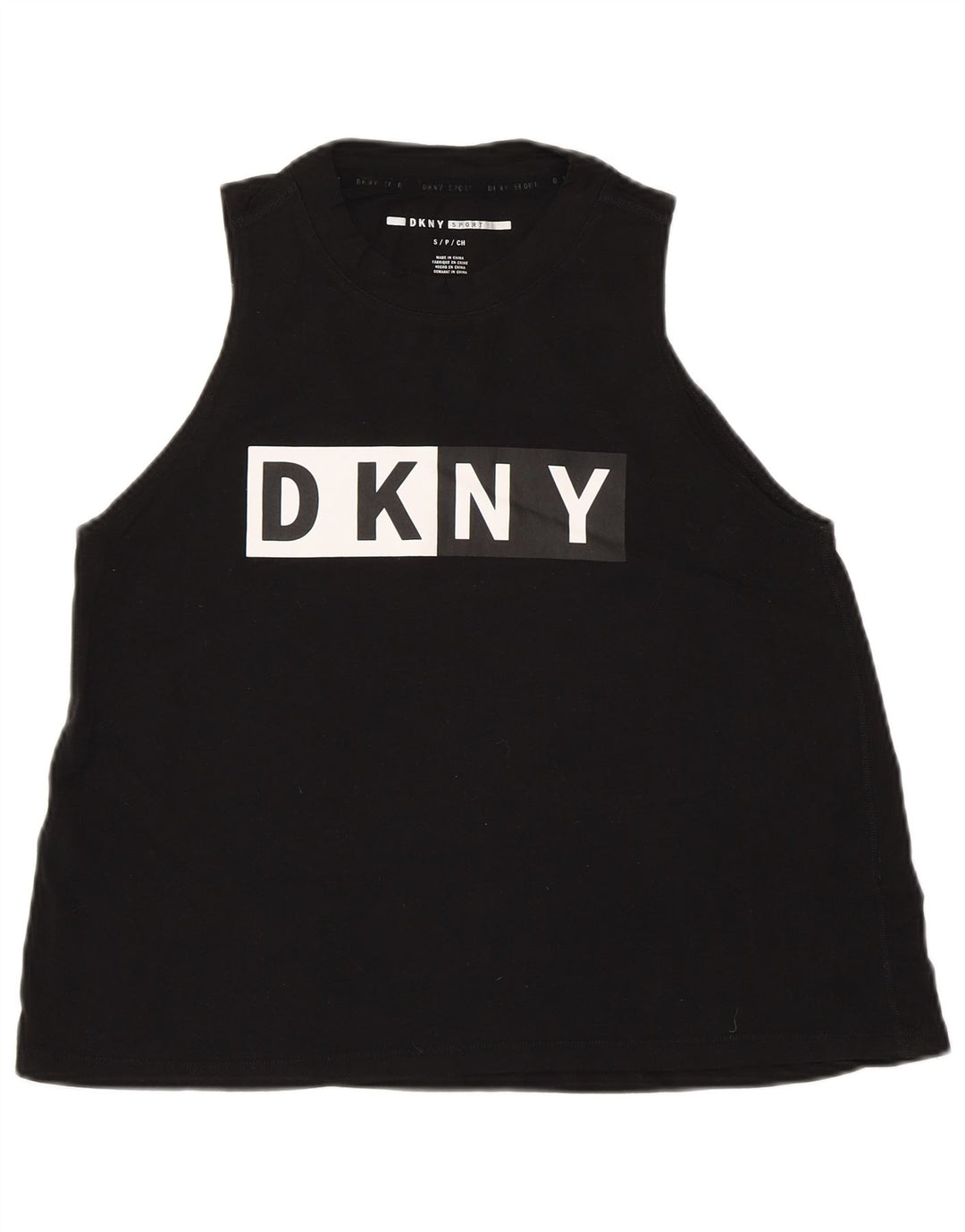 Женский жилет с рисунком DKNY, UK 10, маленький, черный, хлопок