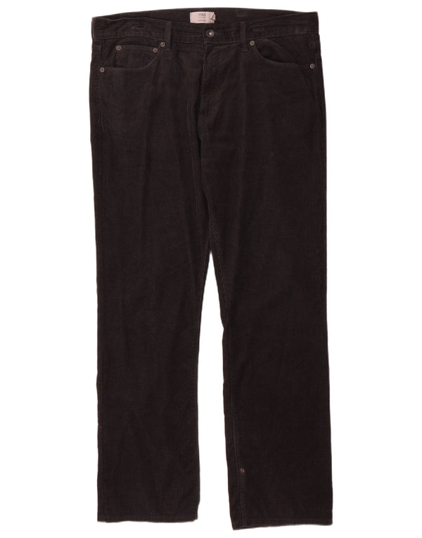 Мужские прямые вельветовые брюки Marks & Spencer W36 L31, черный хлопок