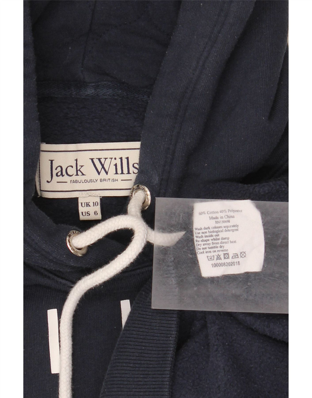 Женский джемпер с капюшоном JACK WILLS, размер UK 10, маленький, темно-синий