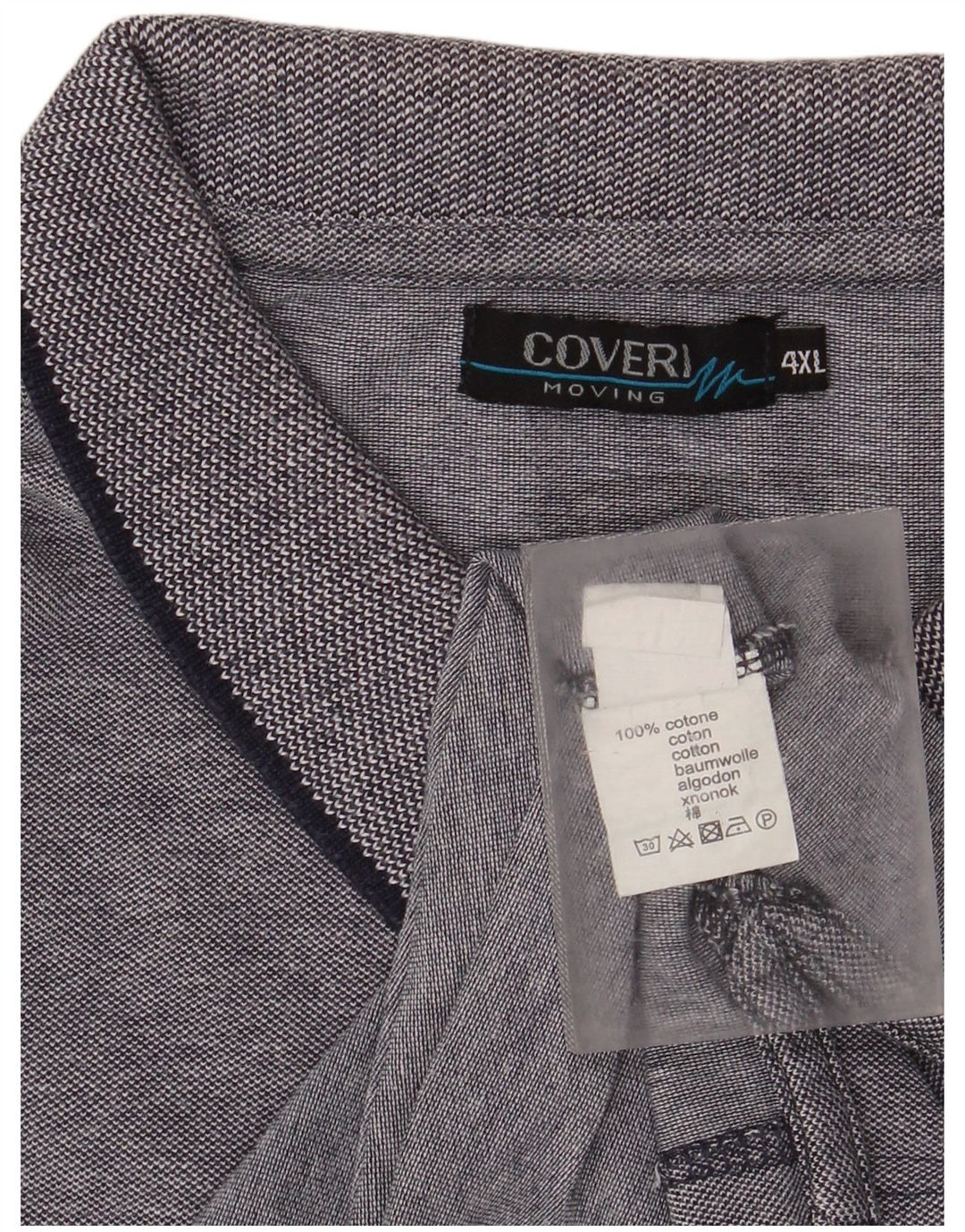 Рубашка Поло Мужская Coveri 4XL Серая Хлопок