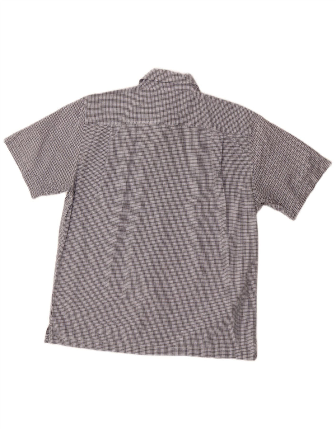 DOCKERS Мужская рубашка с коротким рукавом, хлопковая синяя клетка среднего размера