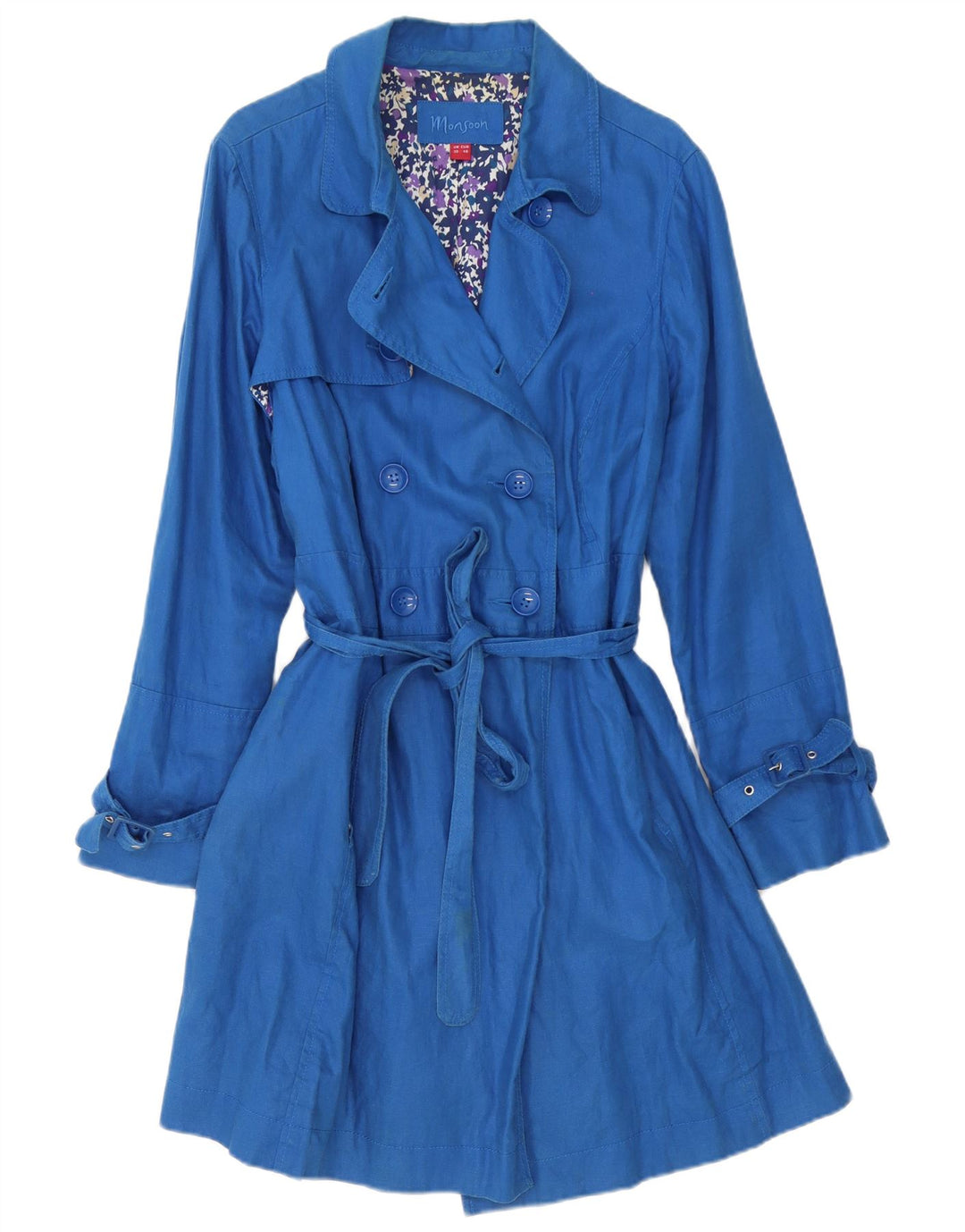 Женский тренч Monsoon UK 20 2XL, синий лен