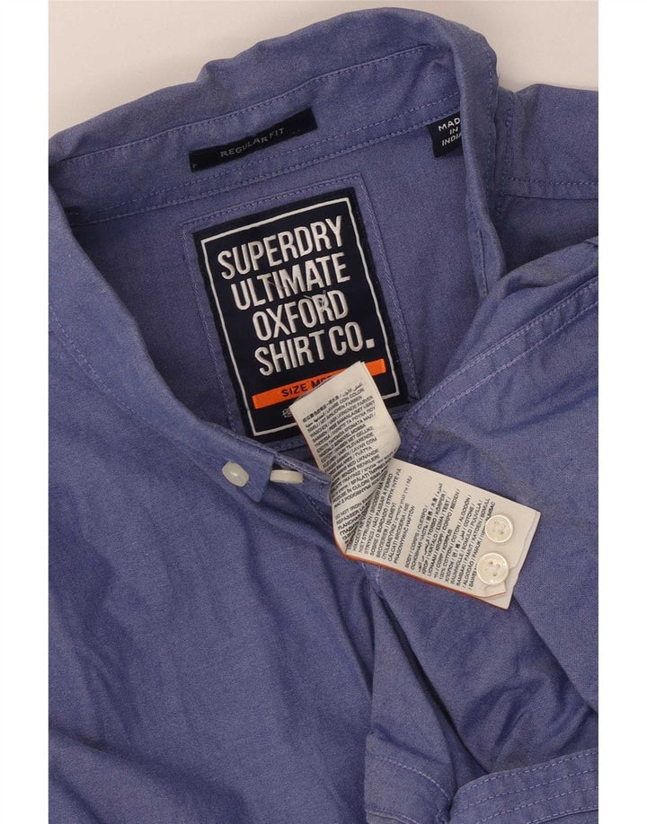 Мужская рубашка обычного кроя Superdry из хлопка среднего синего цвета