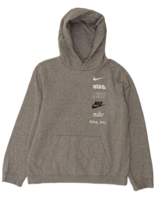 Джемпер с капюшоном Nike для мальчиков 13–14 лет, XL, серый хлопок