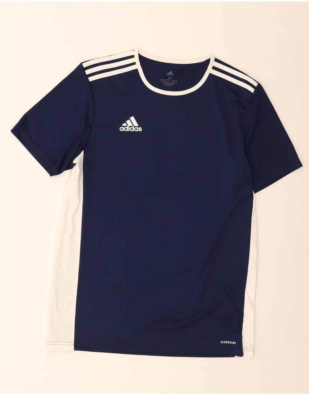Мужская футболка Adidas Aeroready Верх среднего размера, темно-синий, полиэстер с цветными блоками
