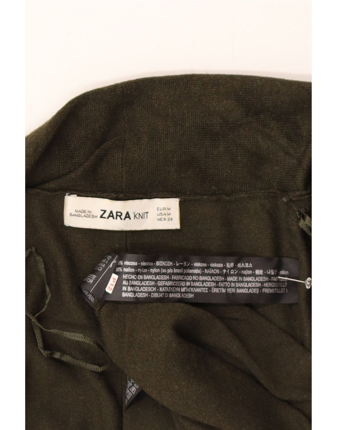 Женский открытый кардиган Zara UK 12, средний зеленый вискоза