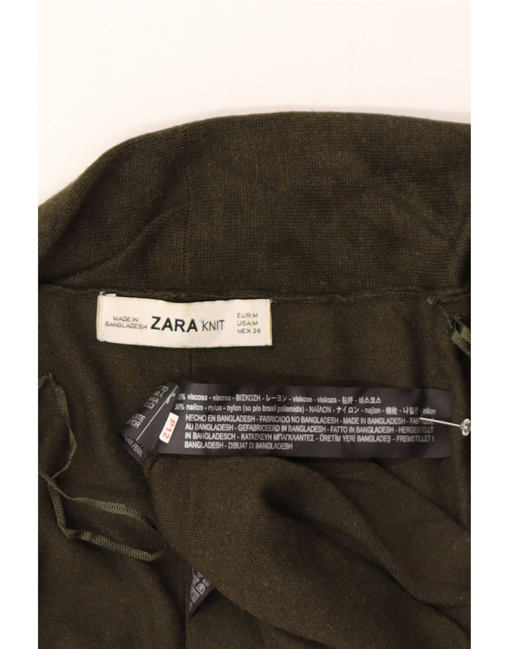 Женский открытый кардиган Zara UK 12, средний зеленый вискоза