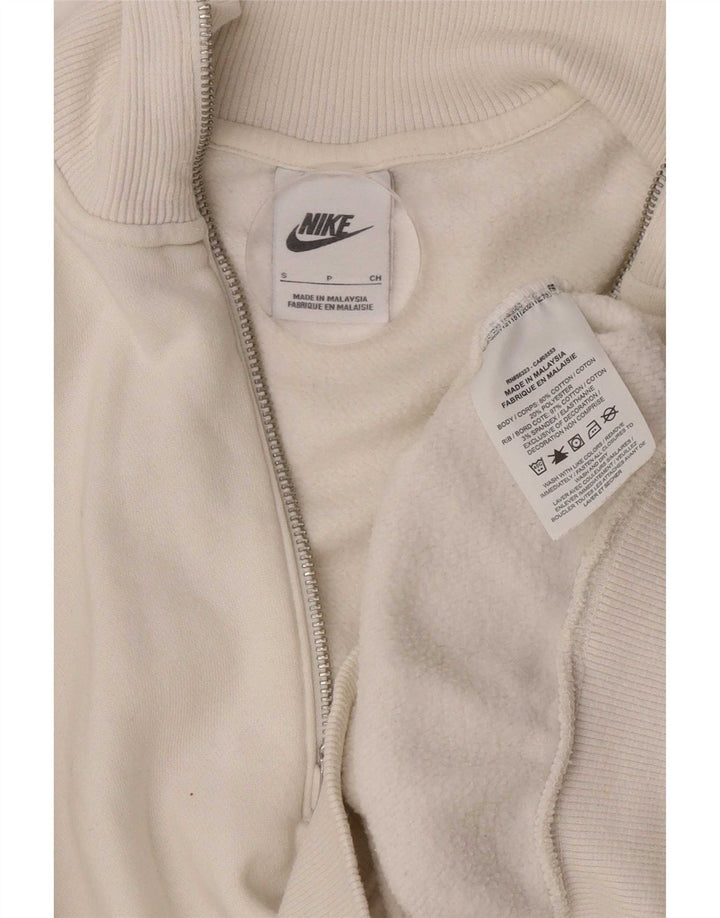 Женский укороченный свитшот с воротником на молнии большого размера Nike UK 10, маленький белый