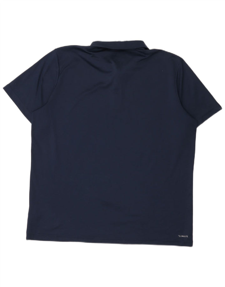 Мужская рубашка-поло Adidas Climalite XL темно-синяя из полиэстера