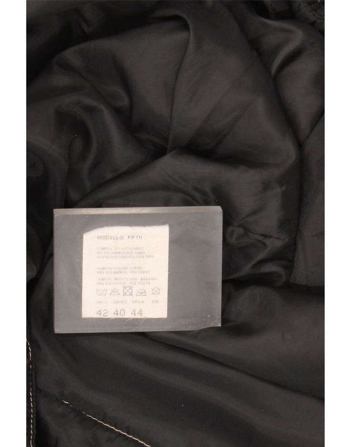 Винтажная женская куртка-ветровка оверсайз IT 44, средний черный полиамид