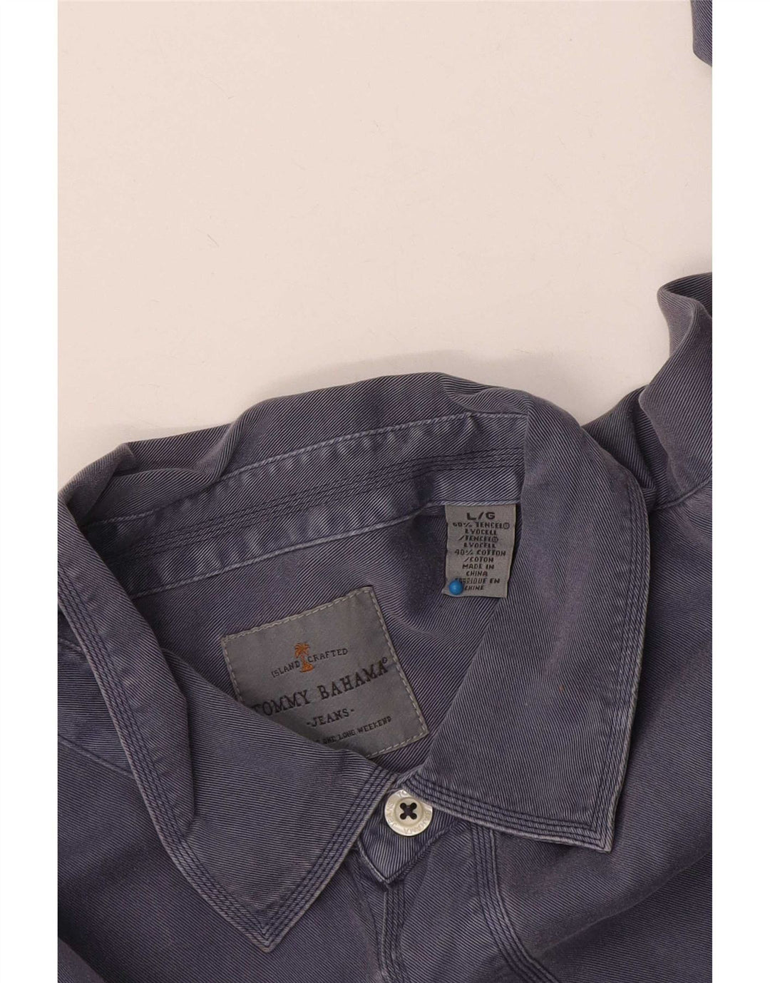 Мужская рубашка Tommy Bahama, темно-синяя, хлопковая, большая